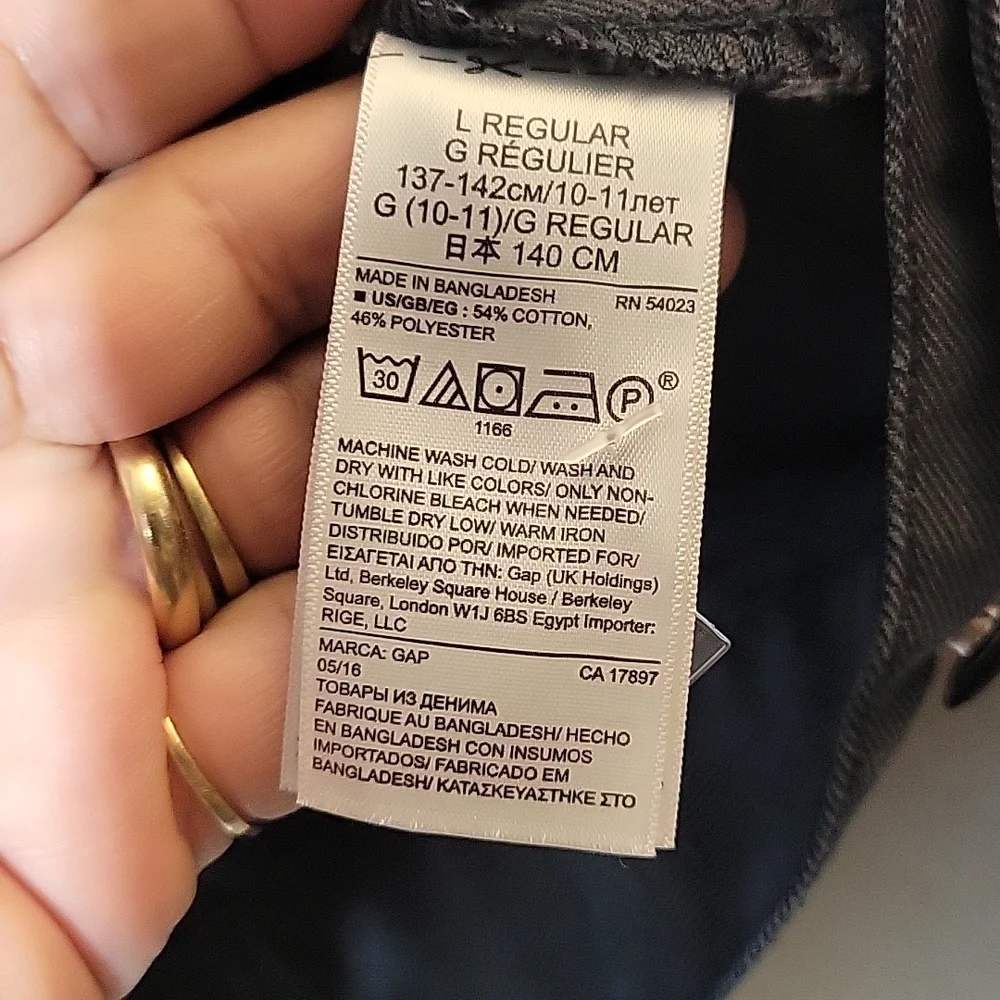 GAP KIDS Large(10-11)  BLK FLL Jean Jacket BLBKWASH